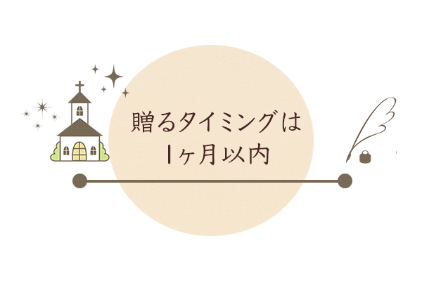 結婚祝いのお返しを贈るタイミングは、挙式から1ヶ月以内が◎