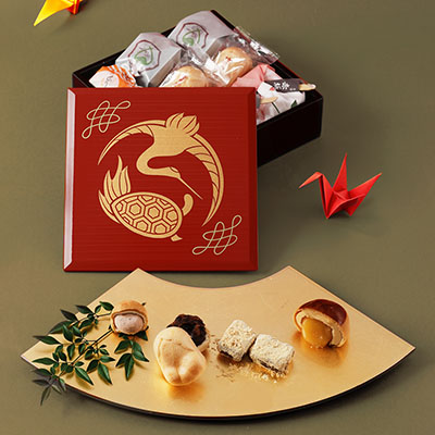 米寿を迎える方に喜ばれる、おすすめのお菓子は、山田平安堂の一ヶ重　鶴亀宝むすび