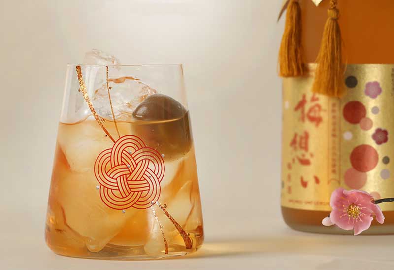 梅酒が美味しく頂けるグラスは、山田平安堂の寿恵広グラス 梅結び